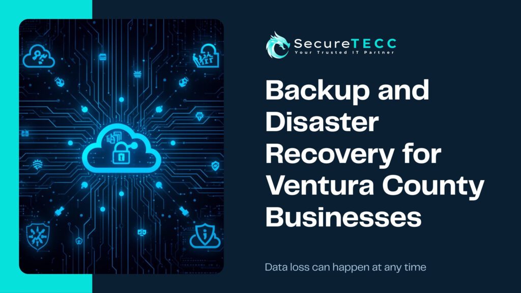 SecureTECC technician monitoring multiple cybersecurity dashboards in a dark control room.